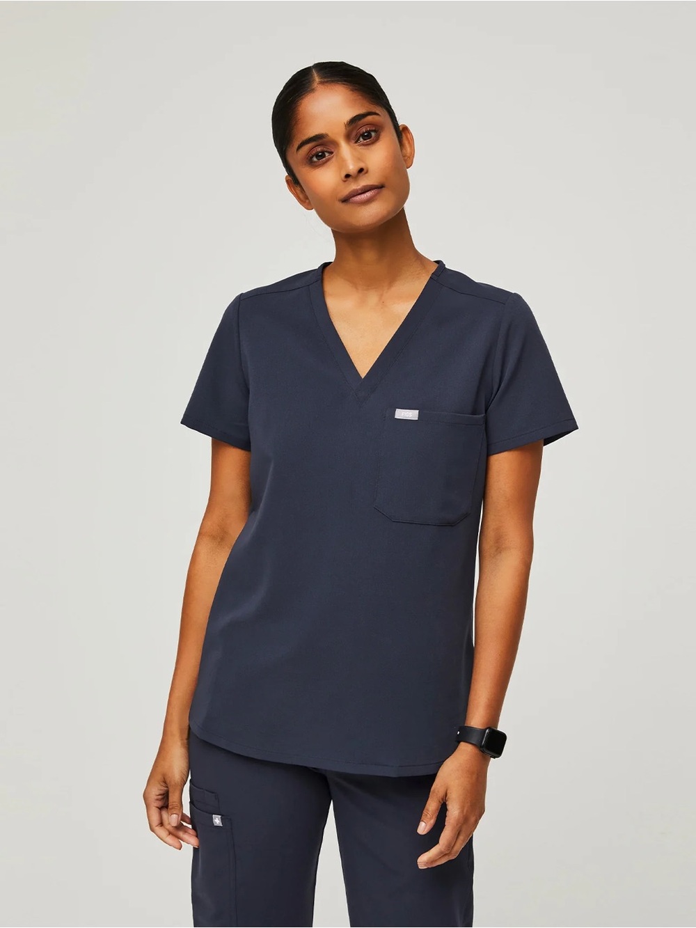 Figs Quiet Navy Catarina - One-Pocket Scrub Top